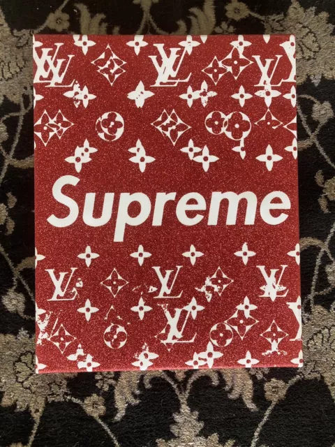 Supreme & Louis Vuitton Red Glitter Painting Room Decor