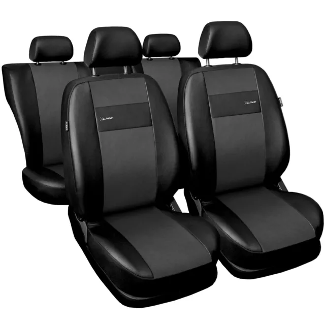 Kunstleder Auto Sitzbezüge Sitzbezug Schonbezüge Grau für MAZDA CX5 I II