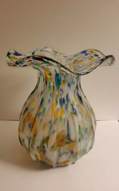 Murano "End of Day" Confetti Art Vase