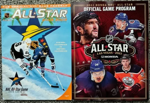 Lot of 2 NHL All-Star Game Programs 2003 & 2022 Florida Las Vegas Heatley Giroux