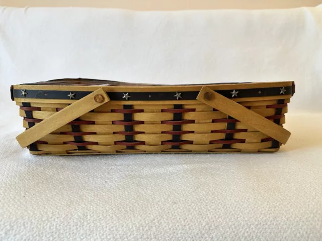 Longaberger Proudly American Gathering Basket Liner 2 Prot- Signed By 5 Longbgrs