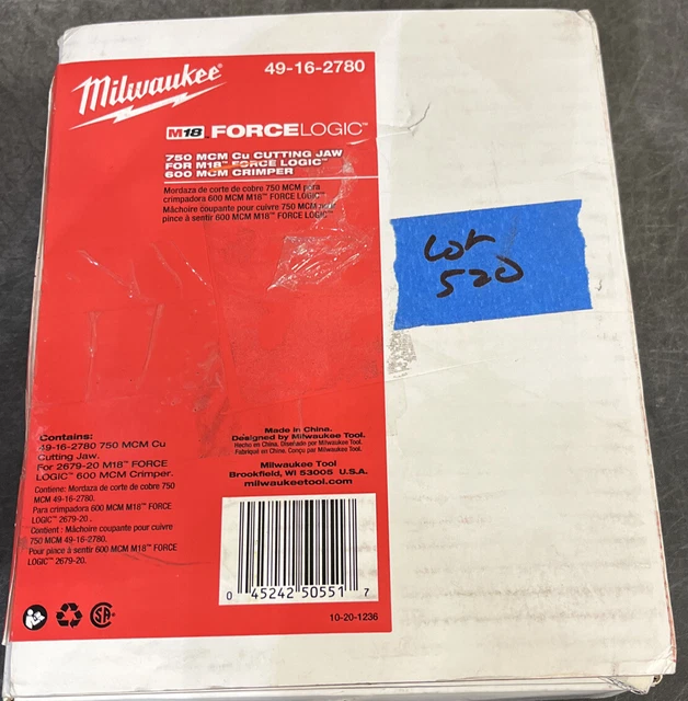 Milwaukee 49-16-2780 750 MCM Cu / 1000 MCM Al Cable Cutting Jaw