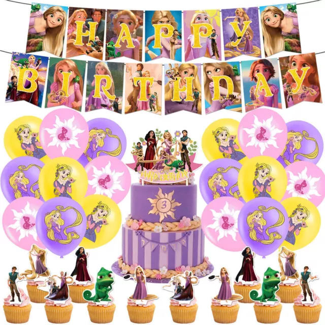 Tangled Rapunzel Princess Themed Birthday Decorations Kids Party Supplies Set