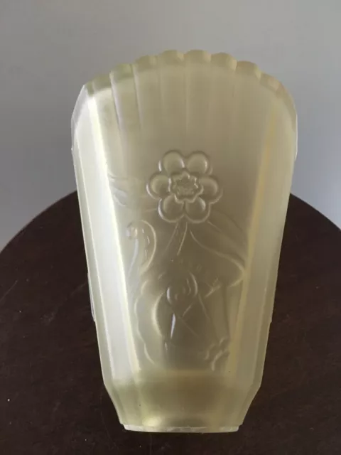 Williamson & Beardslee Art Deco Embossed Glass Slip light  Floral shade.