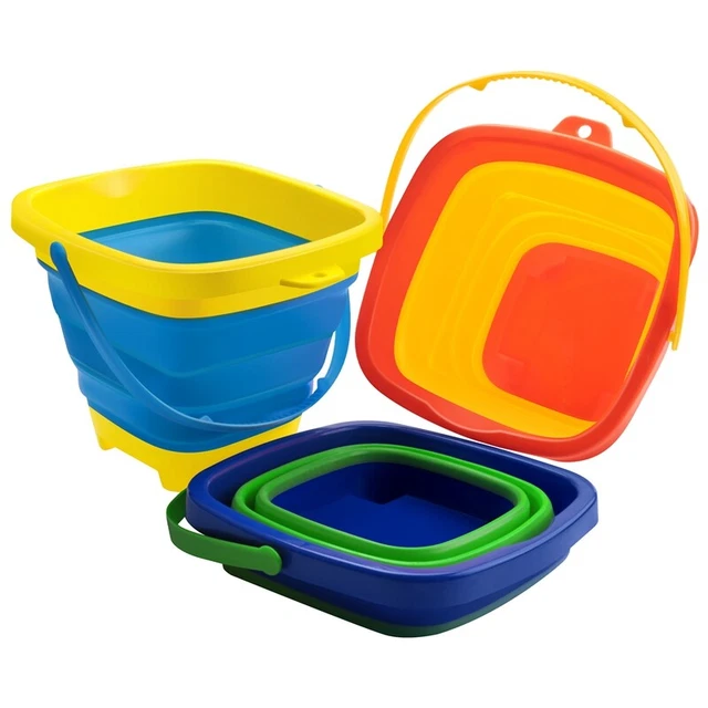 3 PIEZAS Cubo Plegable Cubo Plegable Cubo De arena Silicona Plegable EimeJ7