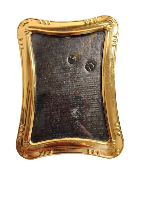 Vintage Brass Photo Picture Frame 3.5"x4.5" Rounded Corners Made in Korea