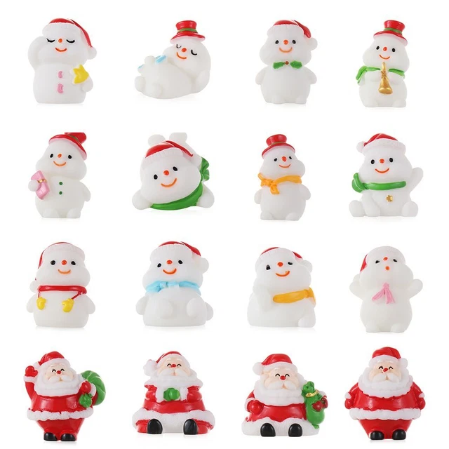 Bonsai Decor Miniature Snowman Christmas Figurines Xmas Tree Santa Claus