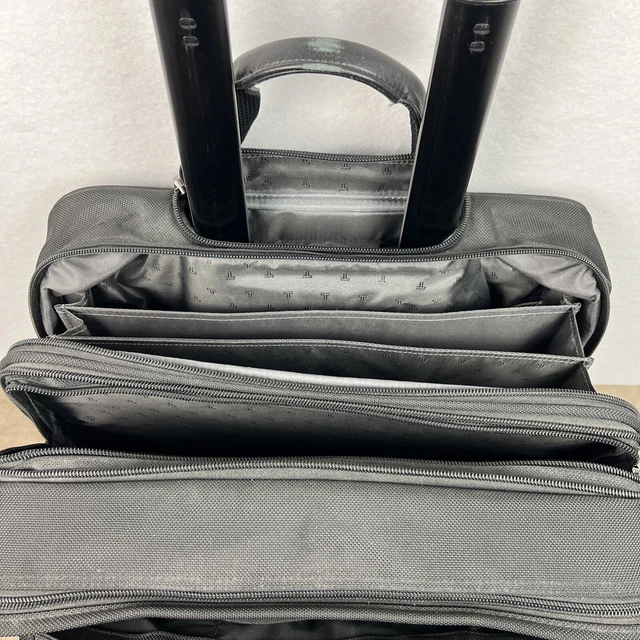 TUMI Alpha Deluxe Expandable Wheeled Rolling Briefcase Bag Black w/Laptop Insert 9