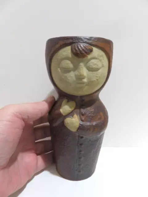 Vintage UCTCI Baby Boy Child Face Head Art Pottery Cup/Vase Japan MCM 7" Tall