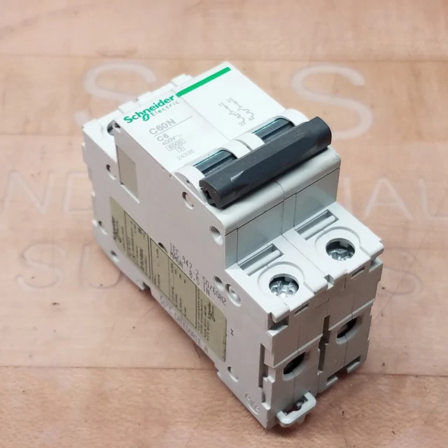 Schneider Electric C60N C6 Circuit Breaker, 2-Pole, 277Vac, 24335, 6A - USED