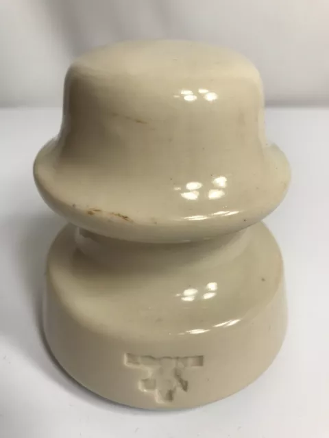Vintage ~ White/Cream Porcelain Insulator ~ LOCKE 44 M ~ USA
