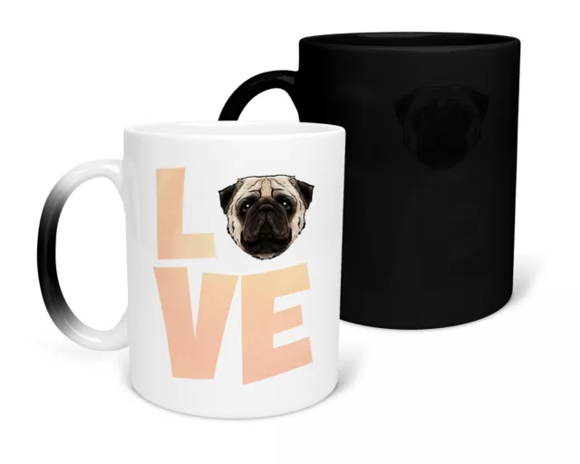 Farbwechseltasse Tasse Zaubertasse Fototasse Hund Hundemama Mops Pug Dog