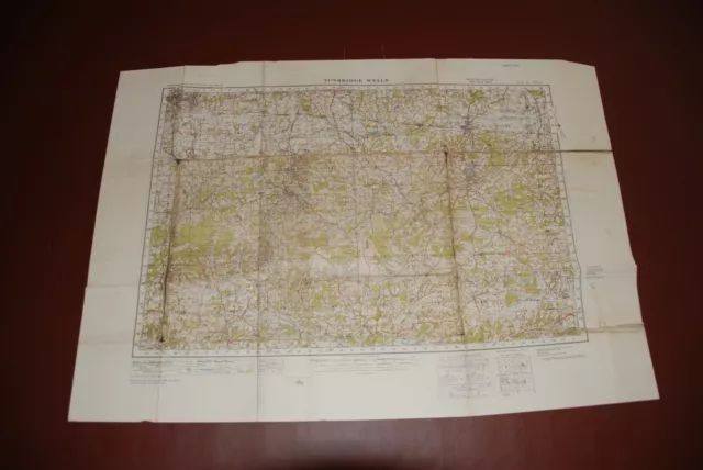  1931 Vintage/Antique 'Tunbridge Wells'  War Office Ordnance Survey Map,  No 125