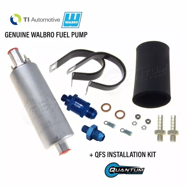 GENUINE WALBRO/TI GSL391 190LPH Inline Ext Fuel Pump +8AN Fittings +Check Valve