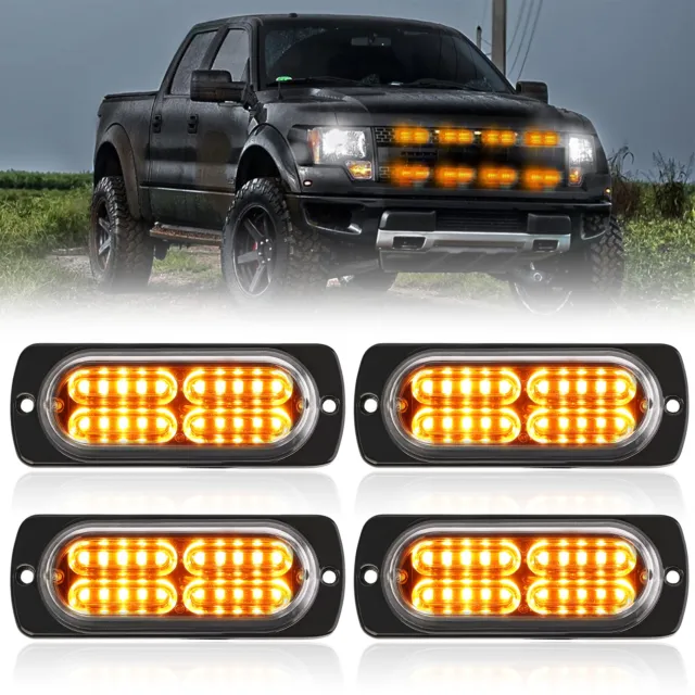 4 FLASH ANTERIORI auto 4 LED luci di avvertimento flash strobo luce 12-24 V  camion DHL EUR 14,34 - PicClick IT