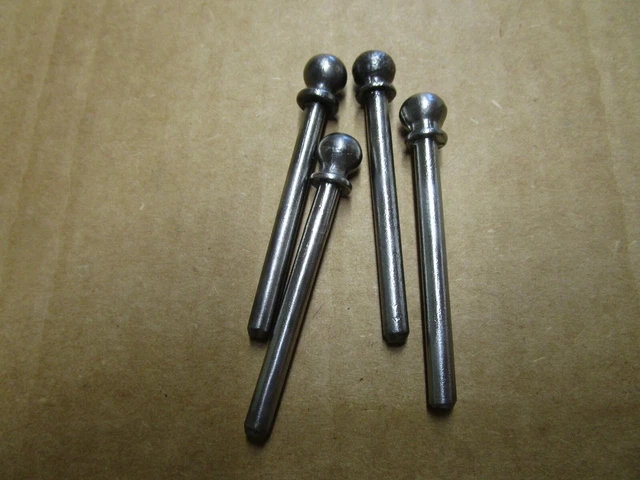 4 - Vintage Cannon Ball Top Finial Door Hinge Pins 2 5/8" by 2 1/8'' x 7/32"