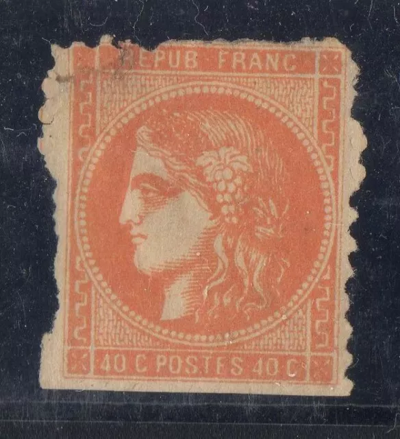 FRANCE ! RR Timbre CERES de Bordeaux de 1871 Piquage et 4 pseudo-retouché