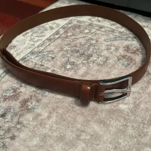J. CREW MEN’S Italian leather tan belt size 36 $25.00 - PicClick