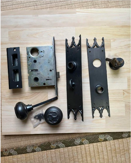 Hori Locks Antique Front Door Entrance Door  Cylinder w key F/S from Japan Rare 8
