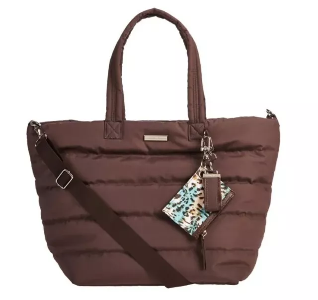 Samantha Brown To-Go Quilted Crossbody Tote with Pouch Brown NWT