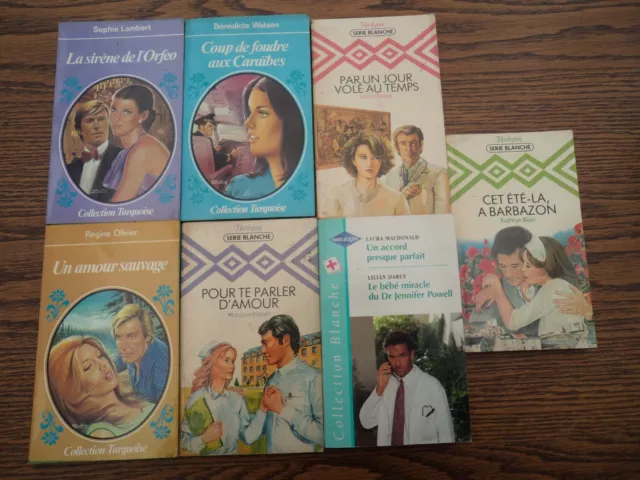 LOT DE 7 LIVRES - 4 SERIE BLANCHE et 3 COLLECTION TURQUOISE - Edition HARLEQUIN