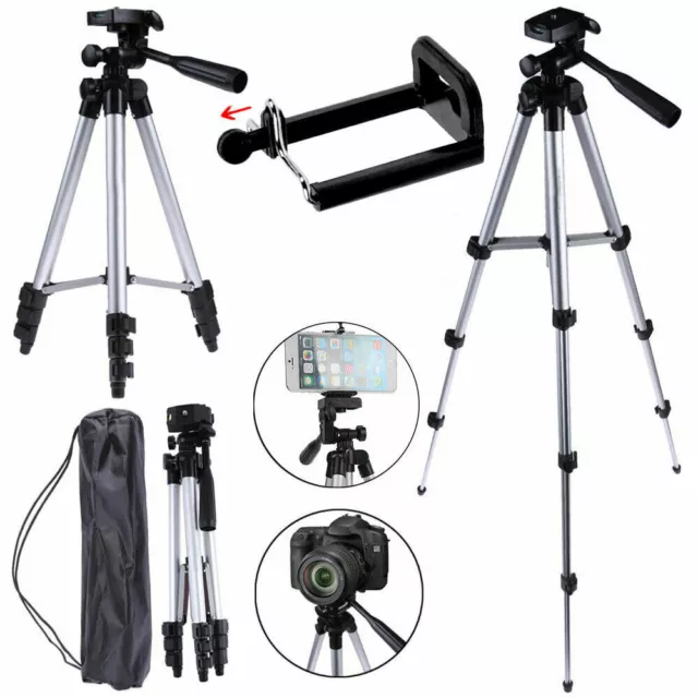 Professional Camera Tripod Stand Holder Mount for iPhone Samsung Cell Phone+Bag