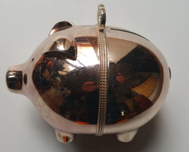 Wedgwood Vera Wang Pink Silver Plated Piggy Bank No Plug