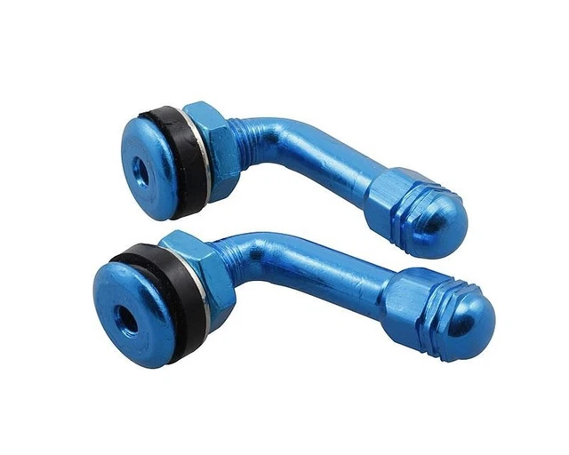 Jeu de soupapes de pneu coudées à 90 degrés - bleu