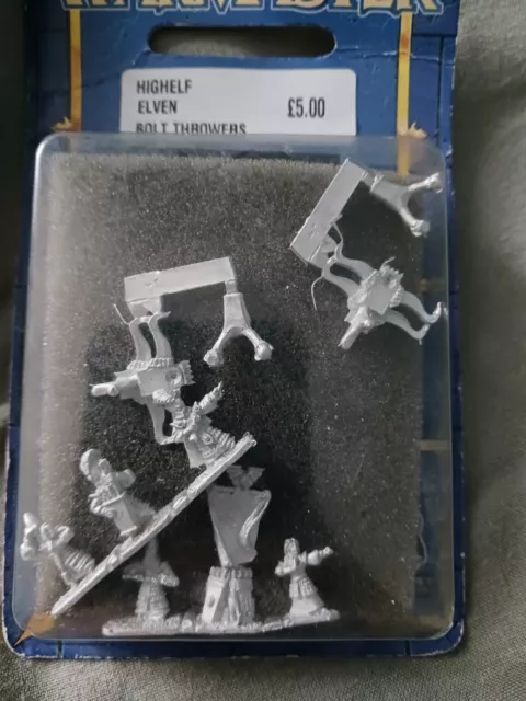 OOP Metal Warmaster High Elf Elven Bolt Throwers In Blister Pack