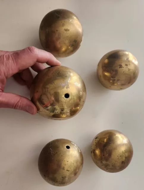 5 Brass Sphere Balls Toppers Weathervane 2 Sizes H2F Item 4@10" & 1@12" Free Shp