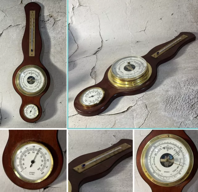 Vintage Staiger Duel Banjo Barometer Thermometer Hygrometer Weather Station