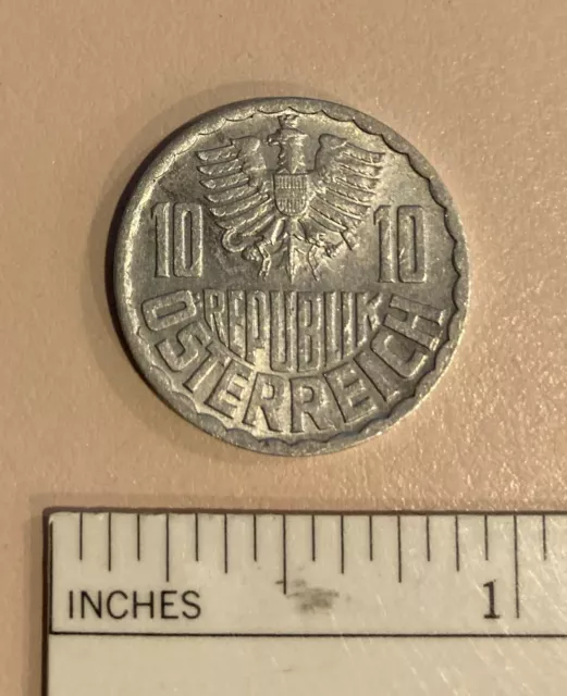 1971 Austria 10 Groschen Aluminum Coin KM# 2878