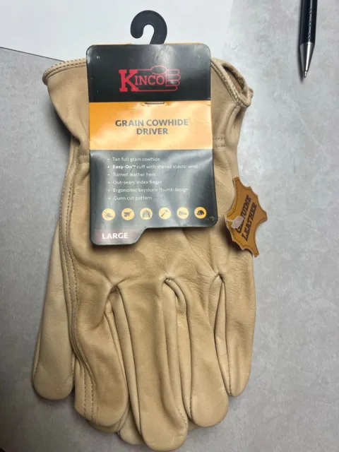 Kinco Gloves Grain Cowhide Driver Gloves size large