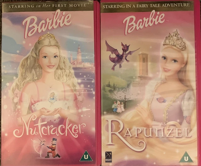 BARBIE, IN THE Nutcracker + As Repunzel ANIMATEDVHS VIDEOS ( 2 X