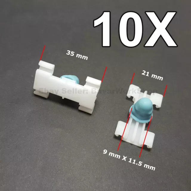 10X Door Fender Moulding Clips Retainers with Rubber Caps for BMW 3' E46 97-05