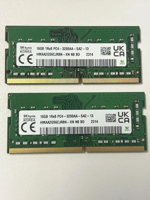 Barrette RAM SK Hynix 16 Go DDR4 3200 MHz SODIMM – HMAA2GS6CJR8N-XN – Neuve