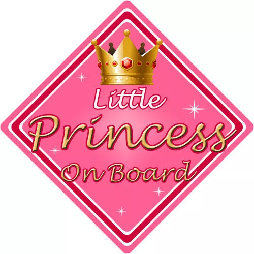 Baby On Board Car Sign ~ Little Princess On Board ~ Pink