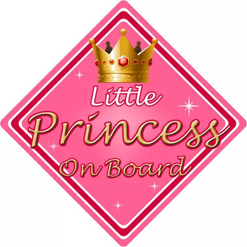 Letrero de coche para bebé a bordo ~ Pequeña princesa a bordo ~ rosa
