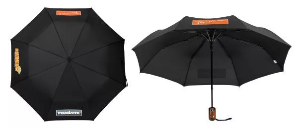 TrendLine Regenschirm Taschenschirm Kompakt schwarz mit 3 Logos