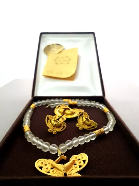 L.A. CANO ... Paula Mendoza 24k vergoldet ... Prä-Kolumbianischer Schmuck Set