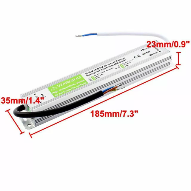 DC 12V/24V Netzteil IP67 Transformator LED Treiber 10W-300W AC 240V Wasserdicht 3