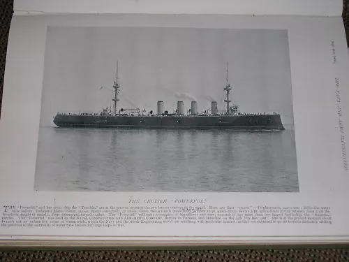 1896 Worlds Largest Cruiser ~The Powerful ~ Navy & Army