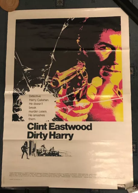 Dirty Harry / The Thing Double Sided Poster Clint Eastwood Good Condition