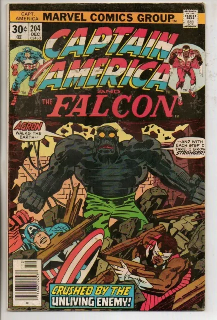 Marvel Comics Captain America #204 December 1976 Falcon Jack Kirby F+