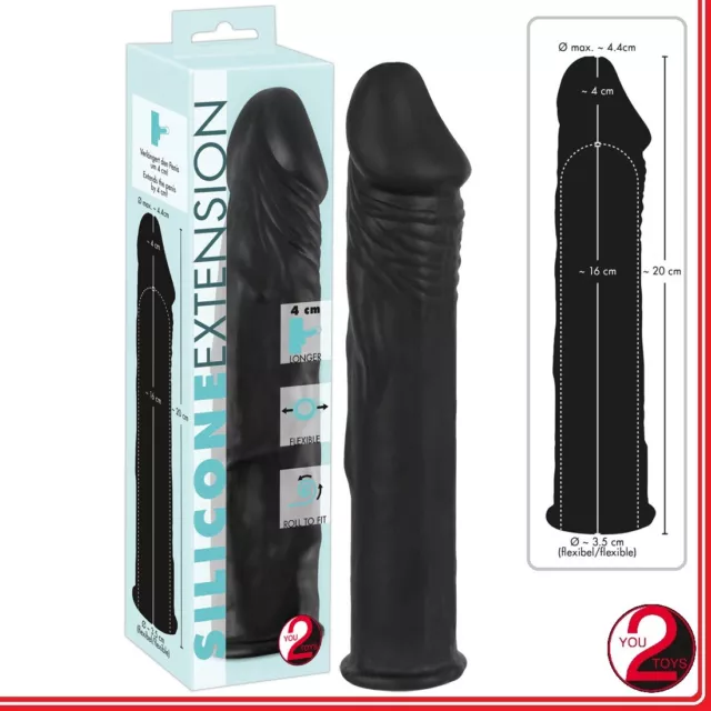 Sexy Toys Prolunga fallica indossabile Silicone Penis Extension Black Sleeve