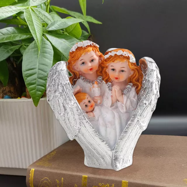 Resin Statue Delicate Workmanship Decorative Miniature Sculpture Family Prayer