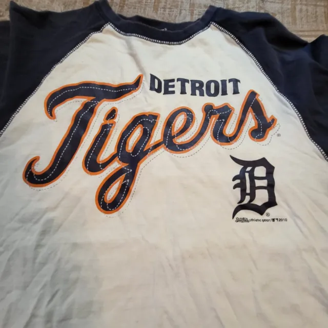 Stitches Detroit Tigers T-Shirt Medium MLB 3/4 Sleeve