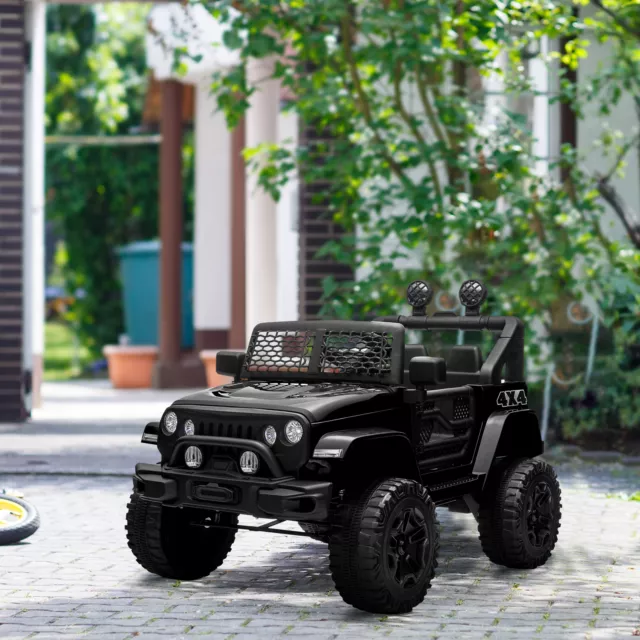 12V Battery Powered Kids Ride On Car Off Road Truck Toy w/ Parent Remote, Black