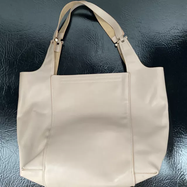 Vegan Faux Leather Purse Tote Handbag Taupe  Magnetic Shoulder Bag