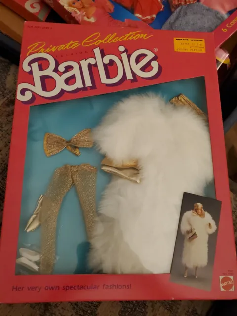 White Fur Barbie Doll Private Collection Fashions Outfit 1988 Mattel 4509 Nrfb